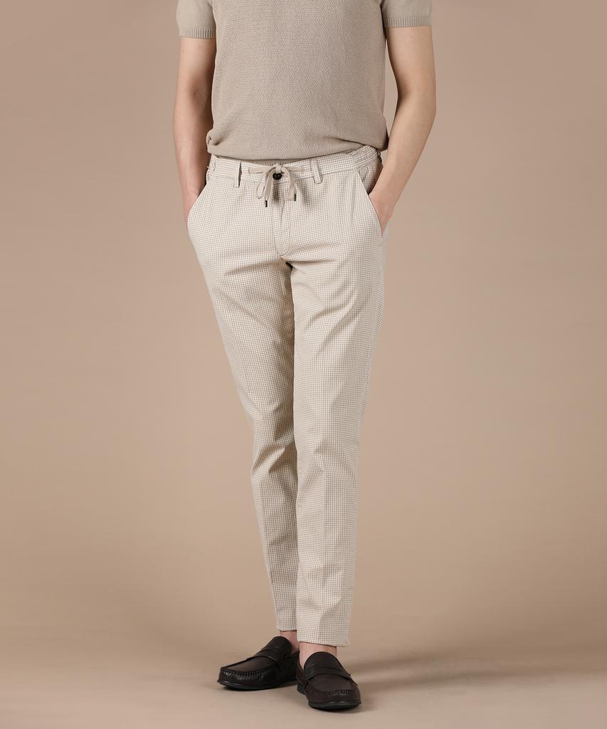 PANICALE Beige Elastic Cotton Pants