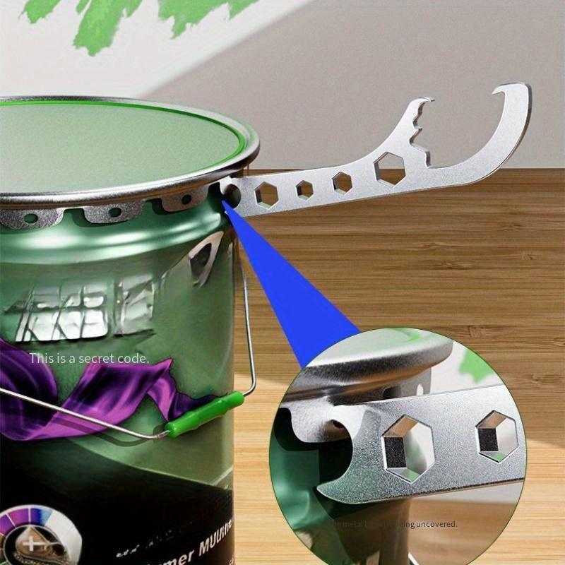 Portable Multi-Function Barrel Opener, Barrel Opener, Paint Barrel, Oil Barrel, Multi-Function Plastic Barrel Cover, Stainless Steel Wrench
