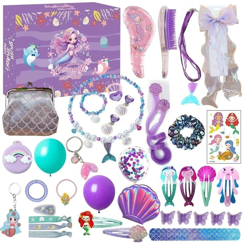2026 Christmas Advent Calendar Gift Box Mermaid Jewelry Hairpin 24Days Countdown Calendar New Year Christmas Gifts