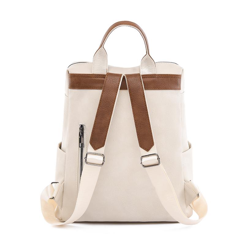 Lässiger Damen-PU-Rucksack, Retro-Pendler-Reiserucksack mit großer Kapazität