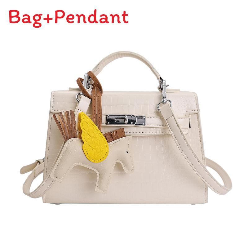 Classic Pu Snake Skin Crossbody Bag With Lock Closure For Daily Urban Use