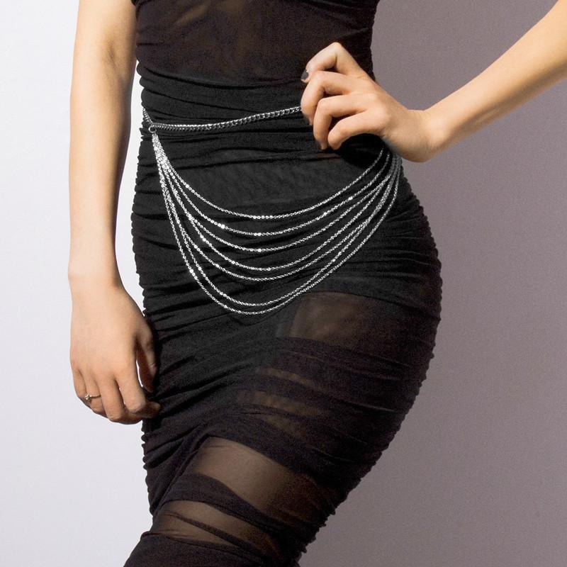 Multi Layer Waist Chain Belt For Women Hiphop Dress Jeans Belts Belly Chain Dress Body Belt Jewelry