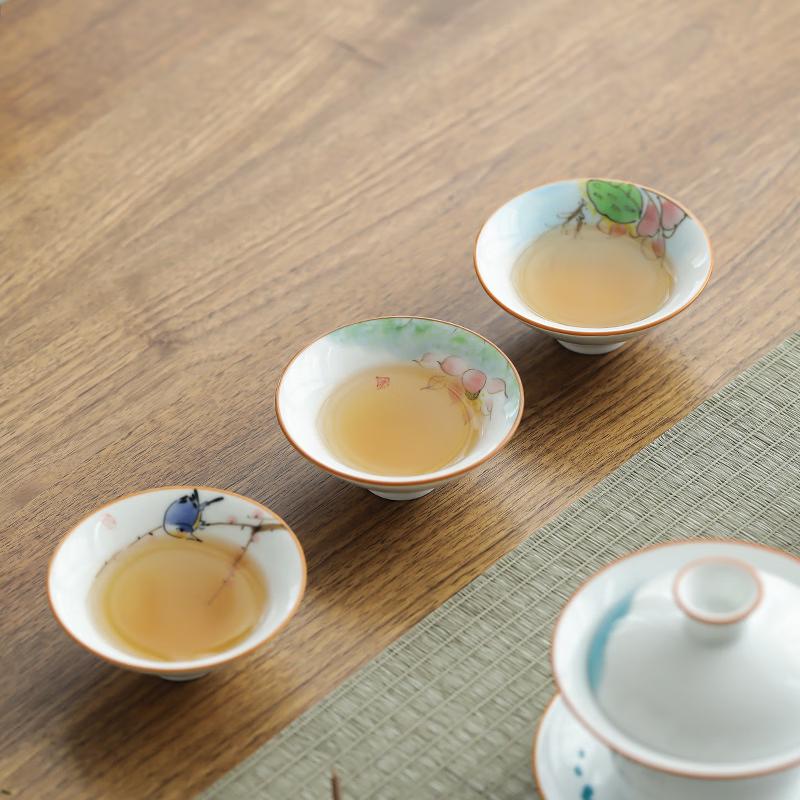 Hand-painted Ceramic Underglaze Teacup Set