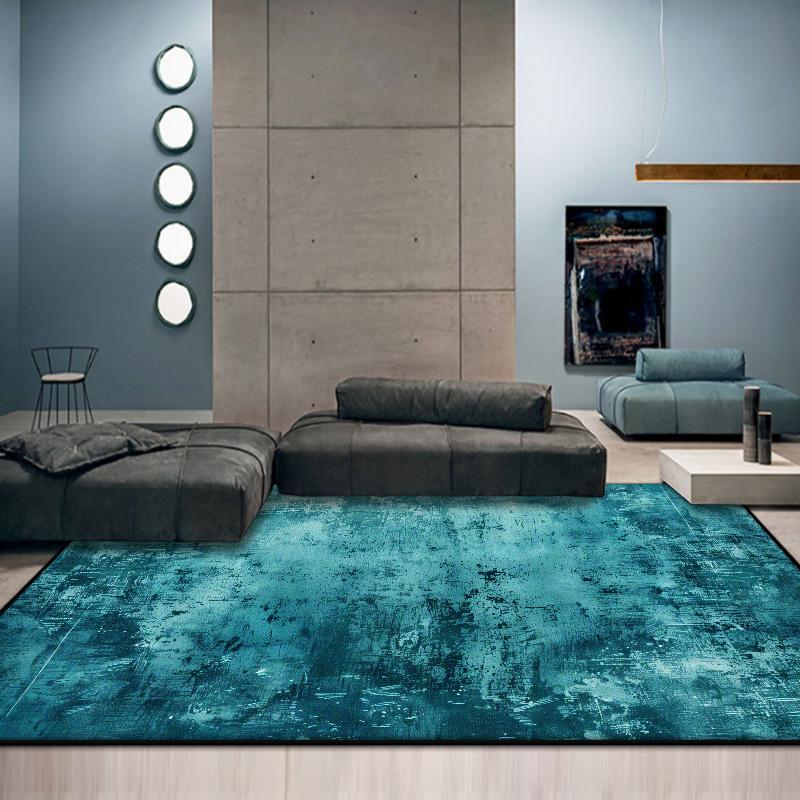 Tmavě modrý abstraktní koberec obývací pokoj snadno čistitelný dekorace pod pohovku stolní koberečky velká plocha ložnice šatna podložka na podlahu protiskluzová