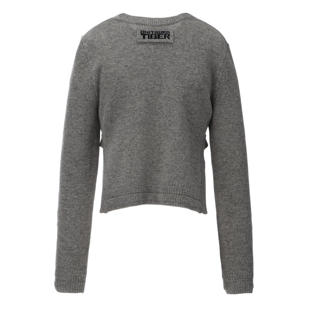 ONITSUKA TIGER SS25 Denivita Series Round Neck Solid Color Casual Long Sleeve Knit Sweater Women Sweater Light-Gray 2182B288-020
