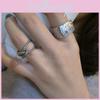 Exquisite 925 Sterling Silver Korean Style Geometric Snowflake Textured Ring For Women
