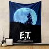 E.T. The Extra Terrestrial Movie Poster Tapestry Wall Hanging, Spielberg Sci-Fi Film Art, Retro Wall Decor for Bedroom Living Room Dorm