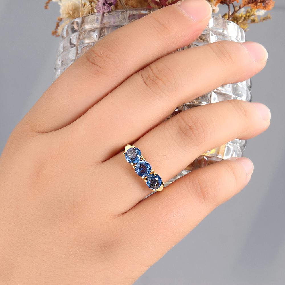 925 sterling silver women's ring natural round 6.0mm kyanite gemstone fine jewelry for mom's Festive and birthdays gift