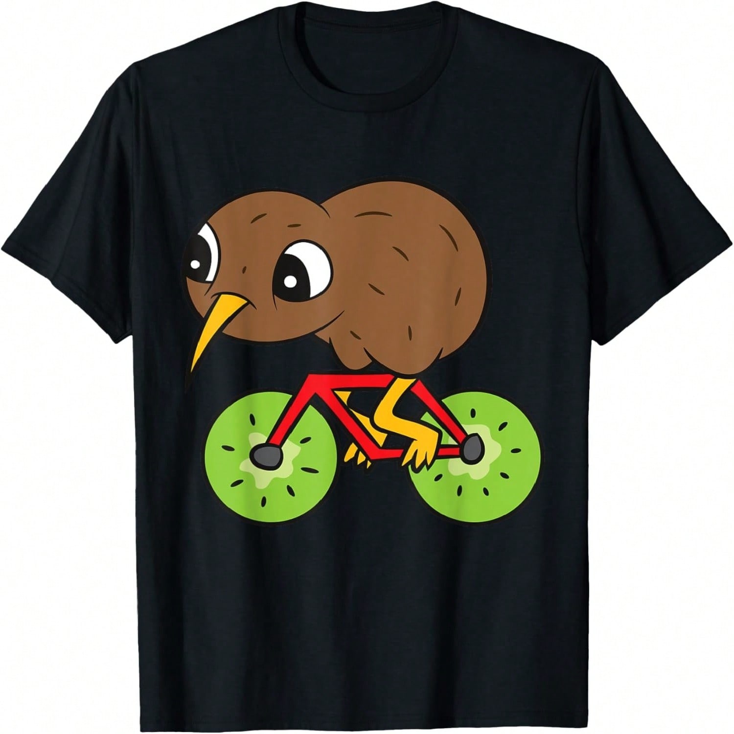 Kiwi Bird On Kiwi Bicycle Kawaii Kiwi T-Shirt S разноцветный