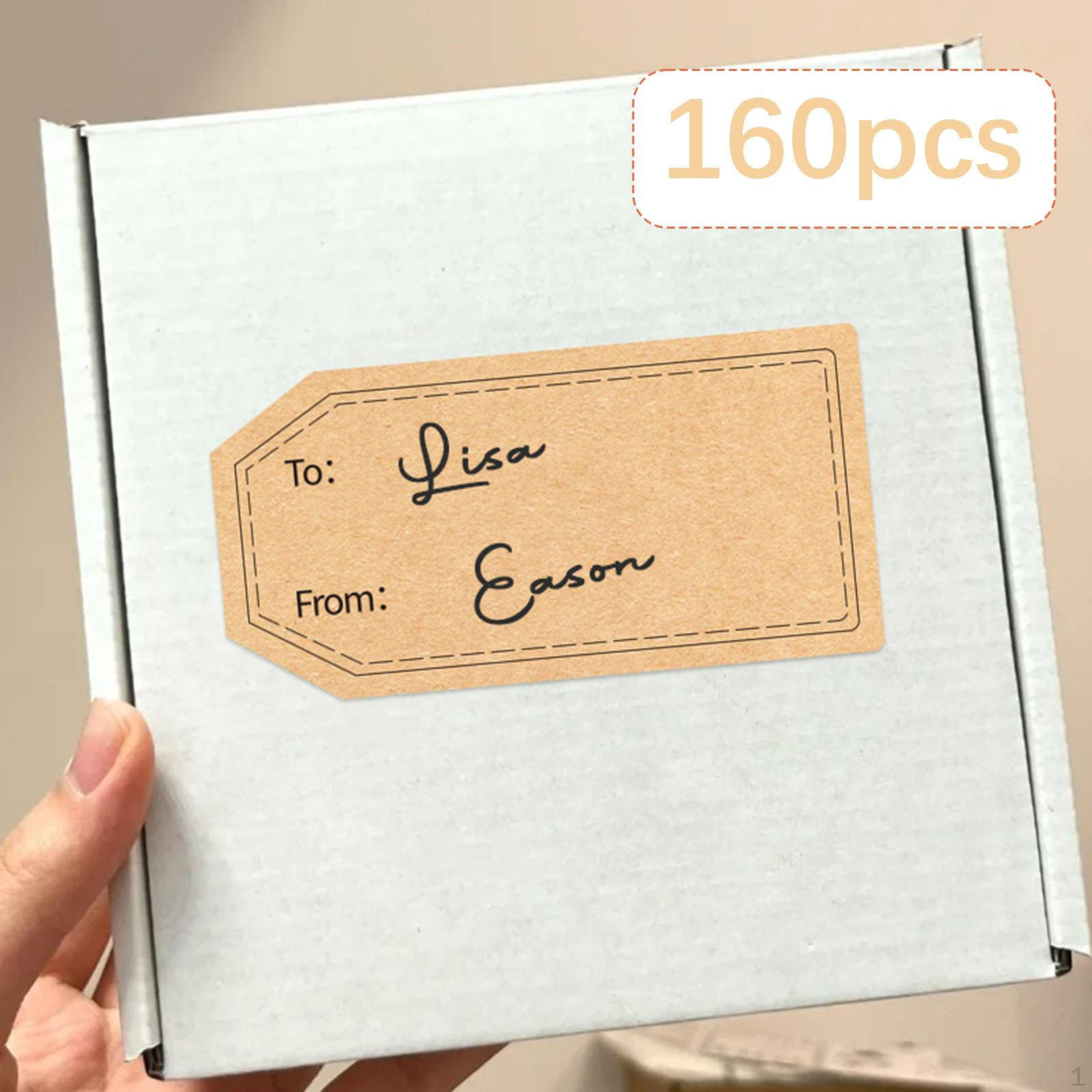 

160x to and from Gift Tag Labels Paper Label Stickers Self Sticky Packaging for