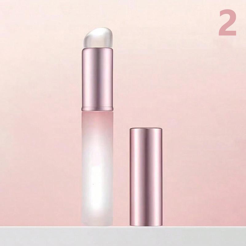 Q Soft Silicone Lip Brush With Dust Proof Cover Round Head Lipstick Applicator Lip Cosmetic Tool Multi-Use Eyeshadow Brush