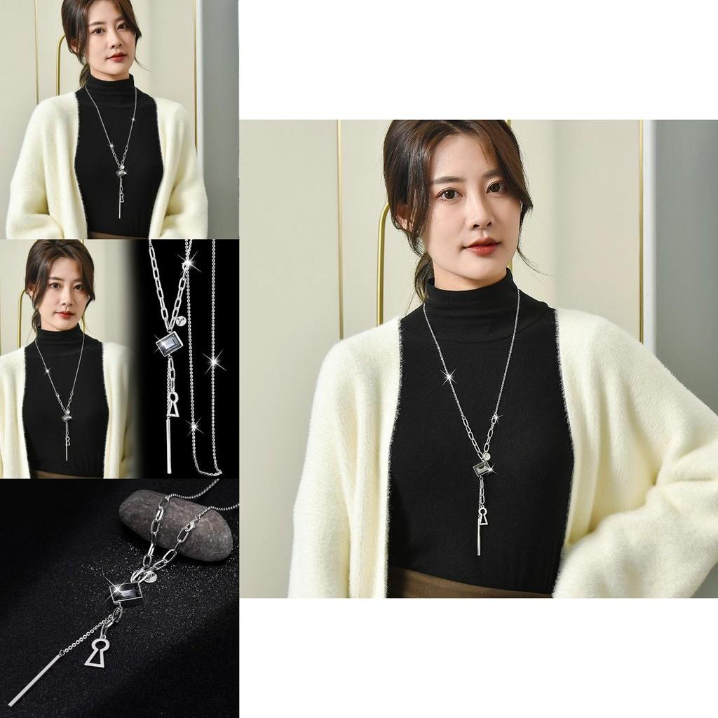 Crafted Long Beautifully Crystal Pendant Necklace For Women Fashion Style Winter In