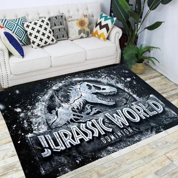 Jurassic Park Dinosaurier-Cartoon-Teppiche, rutschfester Teppich für Wohnzimmer, Schlafzimmer, Fußpolster-Dekoration, Kinderspiel-Bodenmatte