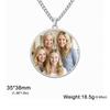 Collana Ciondolo Rotondo Cuore Rettangolo con Foto Personalizzata Acciaio Inossidabile Gioielli per Donna Uomo Famiglia Regalo di Compleanno