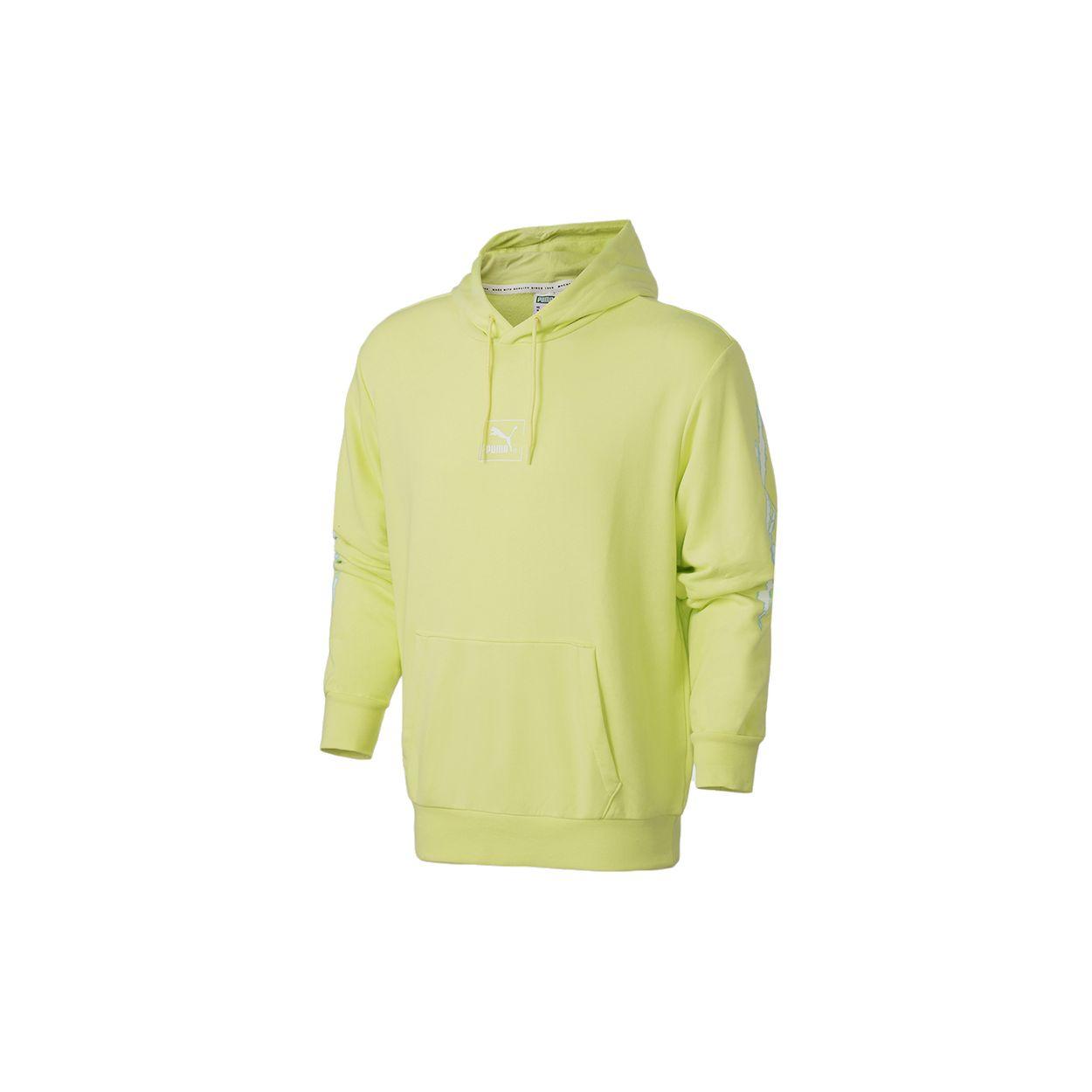 

Puma Knit Hoodie Pullover Men Tops Green Yellow 598504-31 M
