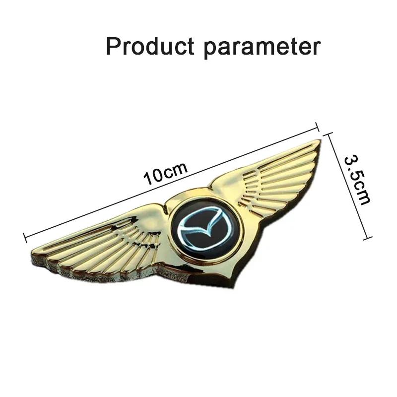 2025 Caliente Metal 3D Alerones Emblema de Alas para Capó Delantero de Coche Insignia Lateral Pegatina Calcomanía para Mazda Axela 3 5 6 RX8 RX7 MX3 6 Atenza MX5 CX9 CX5 CX