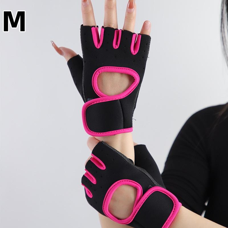 

Women Men Fitness Gym Gloves Weightlifting Gloves Half Finger Breathable Non-Slip Gel Pad Bodybuilding Training Dumbbells Gloves M розы красного