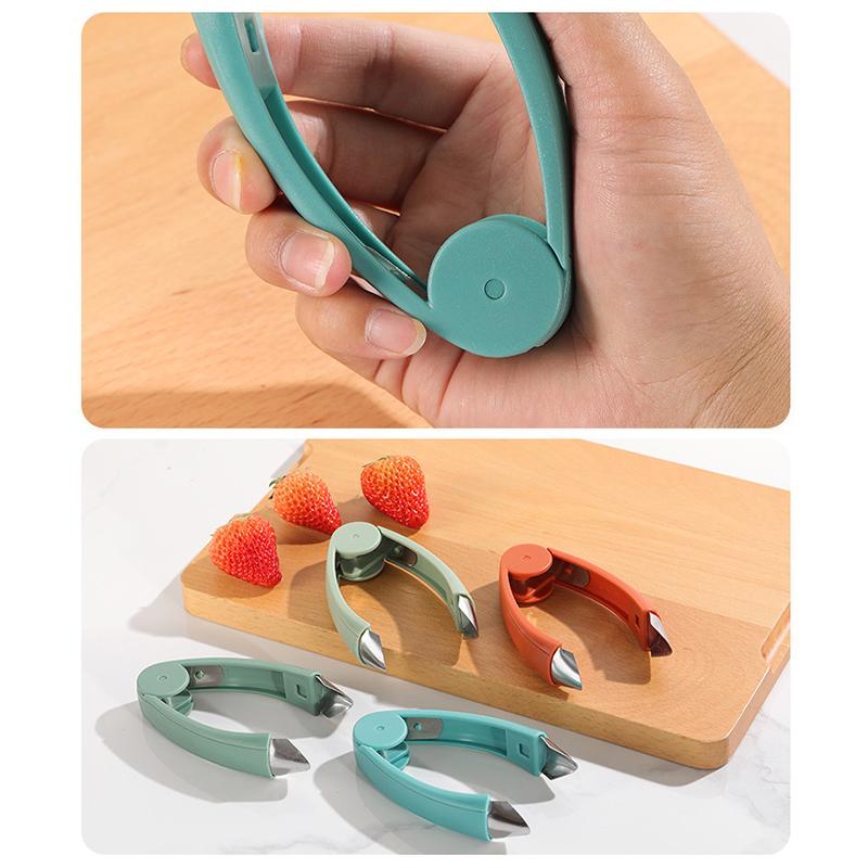 ABS+Stainless Steel Strawberry Stem Remover Tomato Pineapple Corer Fruit Eye Peeler Kitchen Tool (BPA Free,No FDA Certificate)