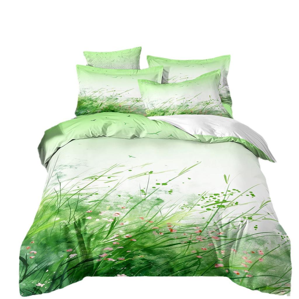 Floral Leaves Bedding Set Watercolor Flower Duvet Cover Flower Double quilt cover Single Twin Double Queen King For Women
