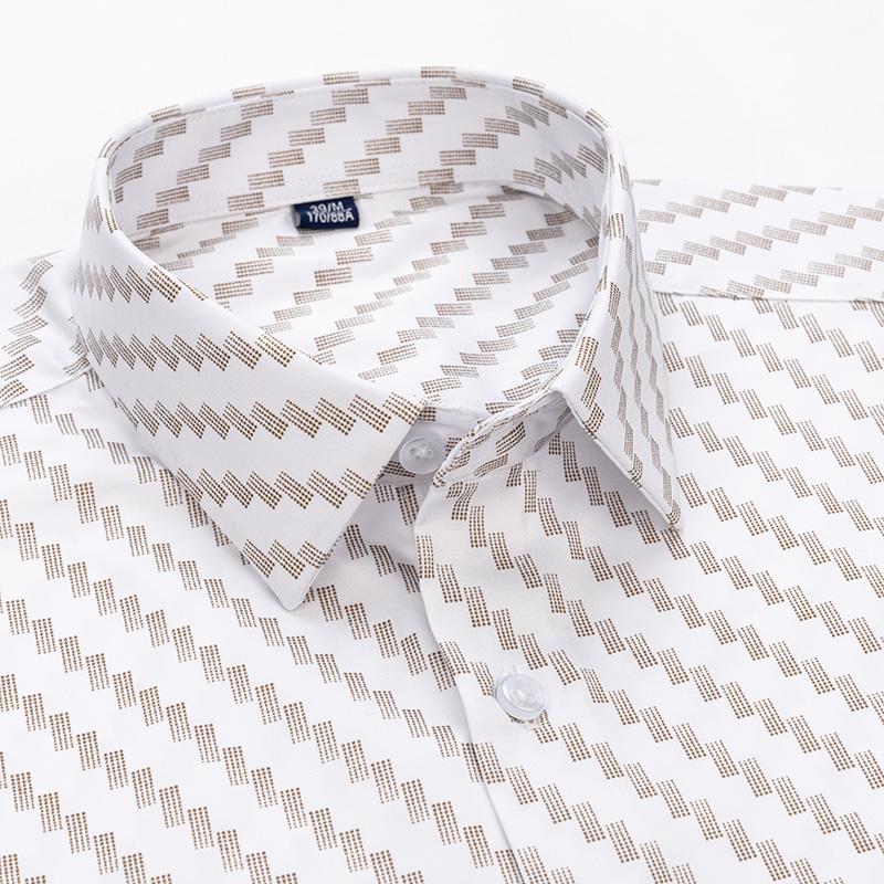 2024 New Long Sleeve Floral Shirts Silk Elastica Summer Spring Regular Fit Business Casual