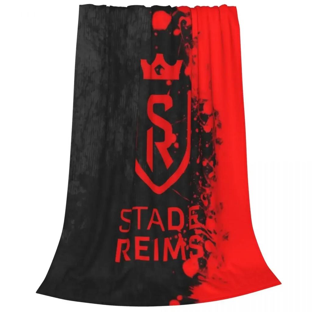 Stade Reims Blanket Cover Velvet Football Club Soft Throw Blankets for Home Couch Bedspread
