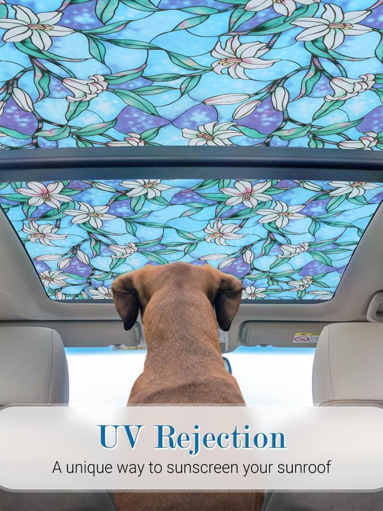 3D Buntglas PVC Fensterfolie - Statisch haftend Wärmedämmung UV-Schutz Sichtschutz für Zuhause Büro Glastüren