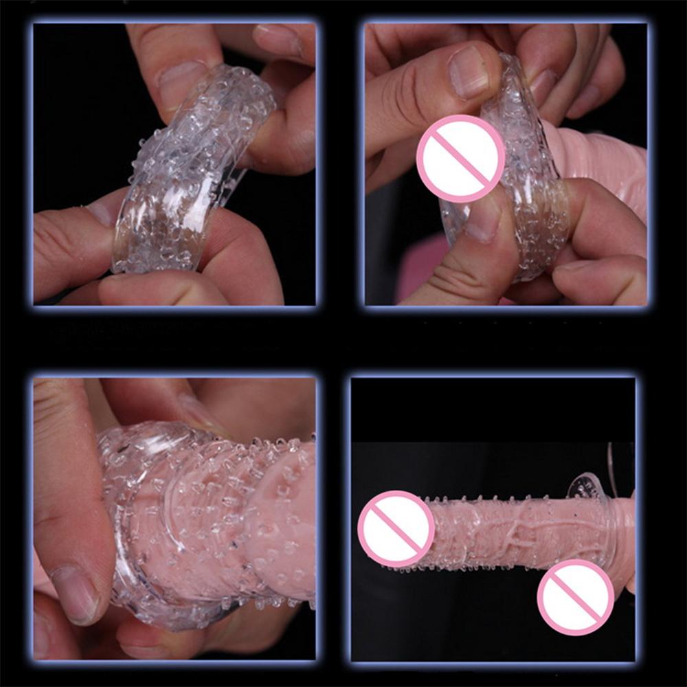 5 buc. Prezervativ pentru extinderea penisului, manșon de mărire a penisului, prezervativ de cristal pentru bărbați, prezervativ pentru ejaculare întârziată, jucării sexuale pentru adulți pentru bărbați