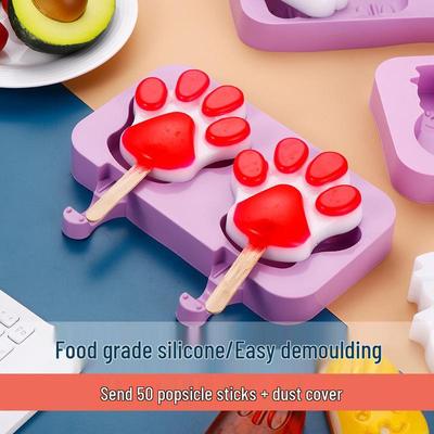 Set di stampi in silicone per ghiaccioli e gelati a cartone animato