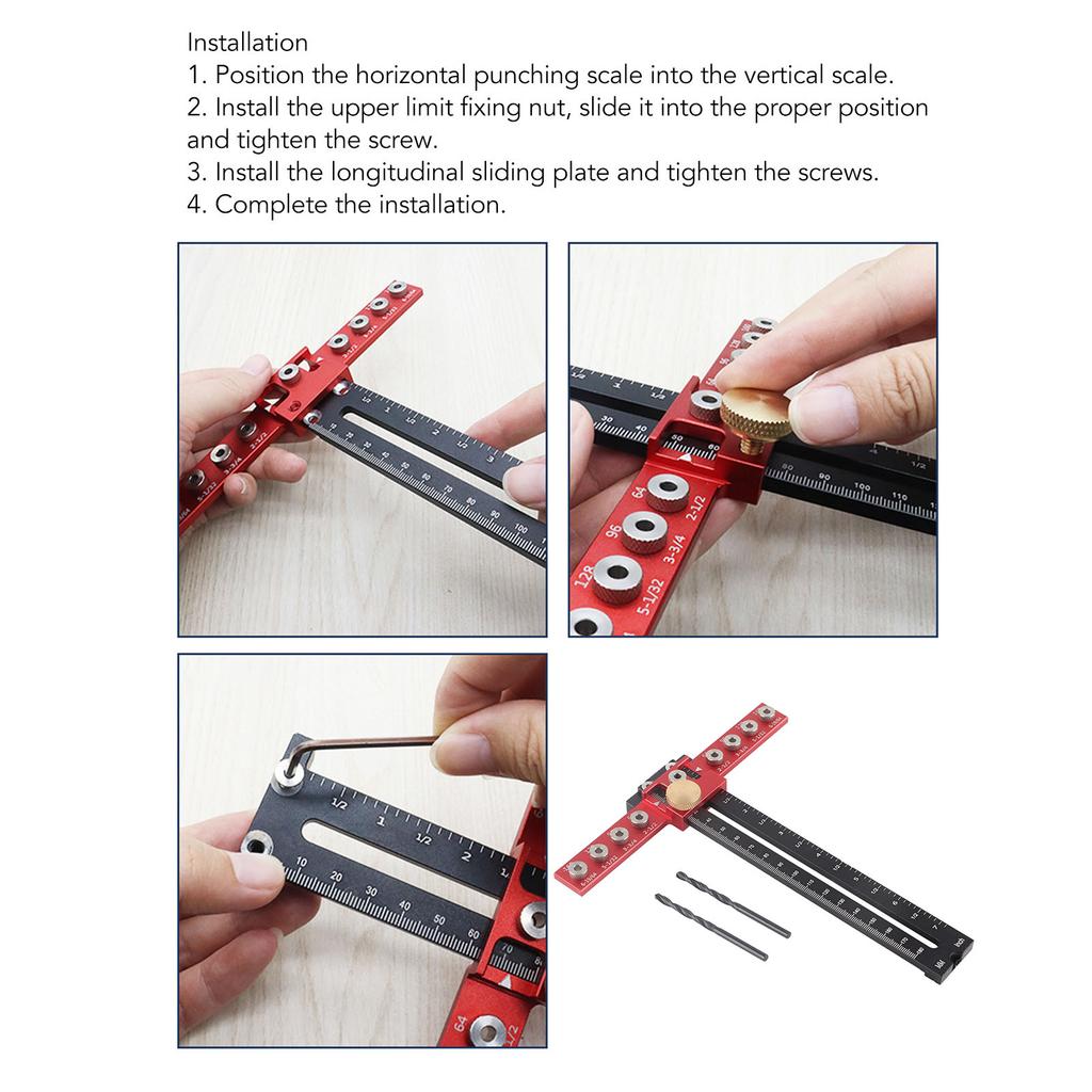 Handle Punch Locator Portable Knob Screws Punch Locator Accurate Positioning Aluminum Alloy for Woodworking for Cabinet