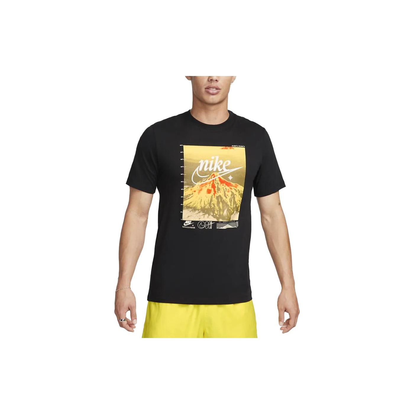 

Nike Pattern Hill Print Casual Crew Neck Short Sleeve T-Shirt Men Tops Black FD1314-010