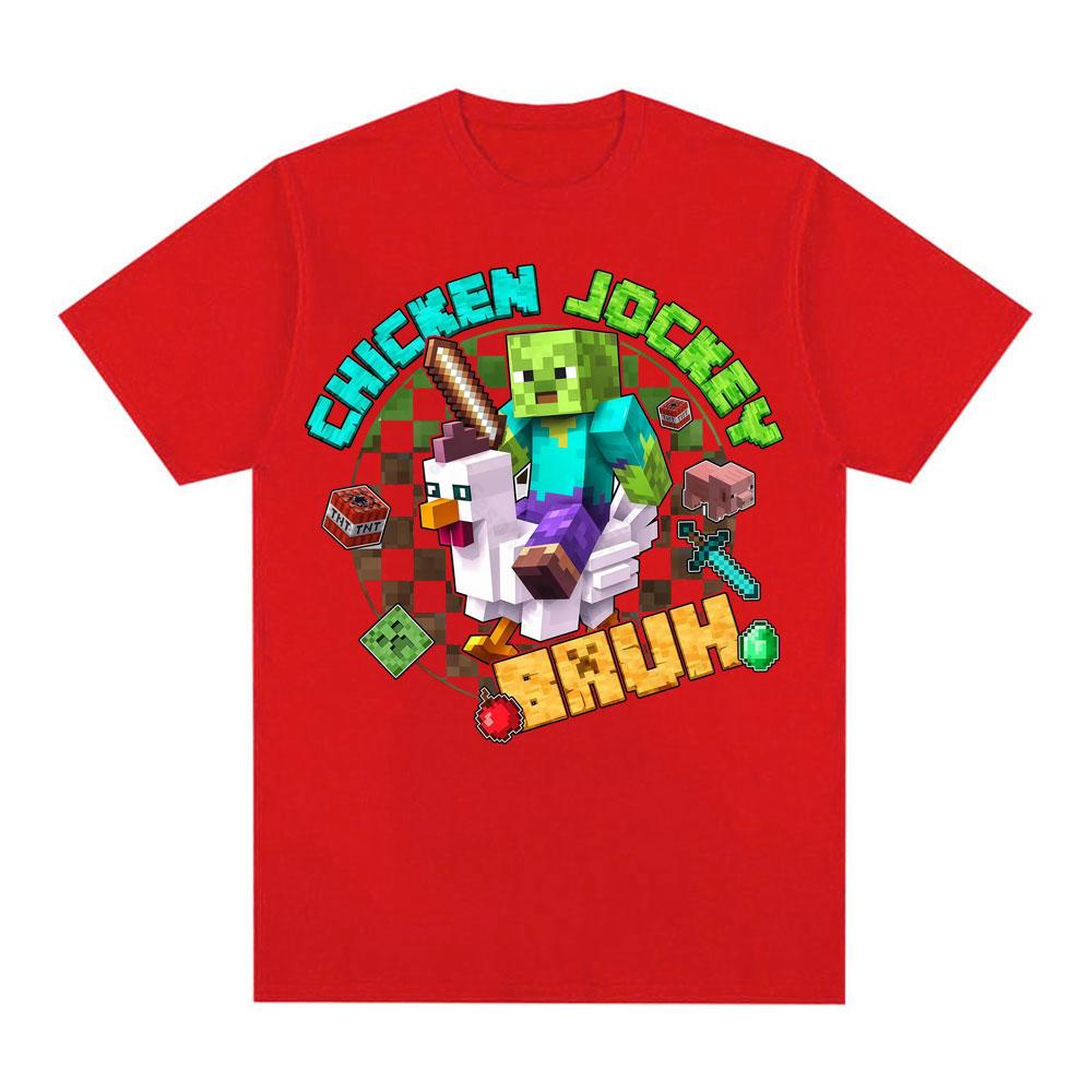 

2025Trendy Chicken Jocke Zombie Riding Chicken Meme Unisex Women Hip Hop Trending Gothic Oversized 100 Pure Cotton Printed T Shirt L