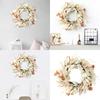 Artificial Ear of Rice Wreath Thanksgiving Holiday Wreath Artificial Flower Wreath for Door Hallway Garden Farmhouses