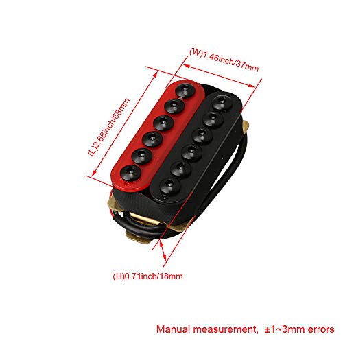 Yibuy 1 Pair Red and Black Invader Humbucker Dual Coil Ceramic Magnet High Output
