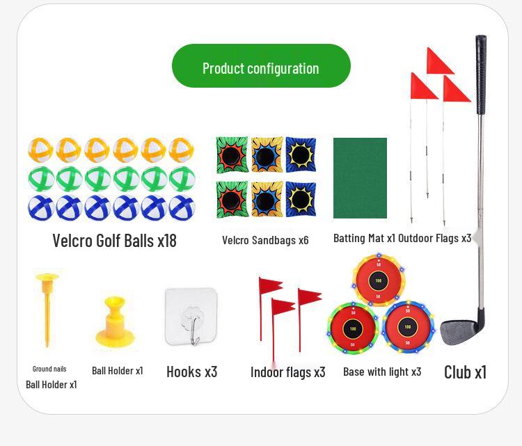 Multi-Function Light-up Children's Golf Set for Indoor & Outdoor Play & Parent-Child Interaction