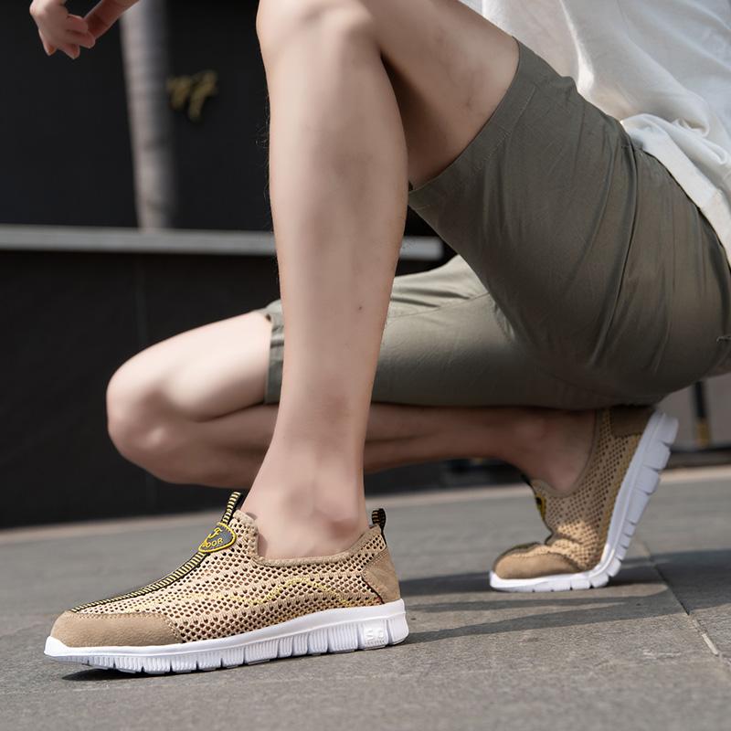 Summer Men Sneakers Hollowed Out Classic Casual Shoes Breathable Mesh Jogging Sports Shoes Lightweight Walking Shoes