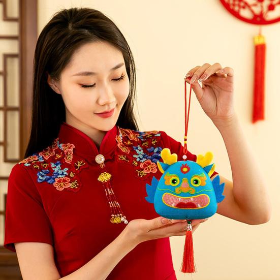Cartoon Chinese Dragon Hanging Decoration with Tassels 2024 Year of The Dragon New Year 3D Dragon Ornament Pendant Home Decor Spring Festival Gift