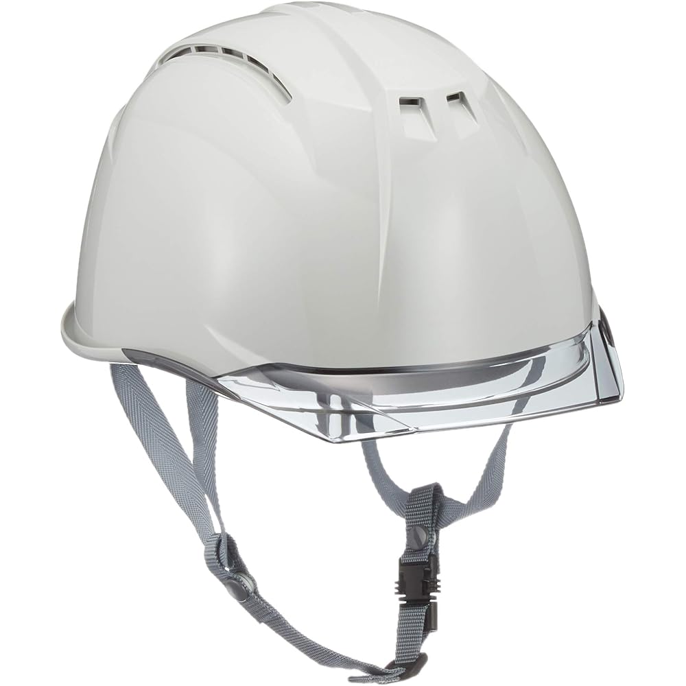 DIC AA11EVO-CSW Light Gray Helmet with Ventilation, Clear Visor, Protective Shield, Styrofoam Liner