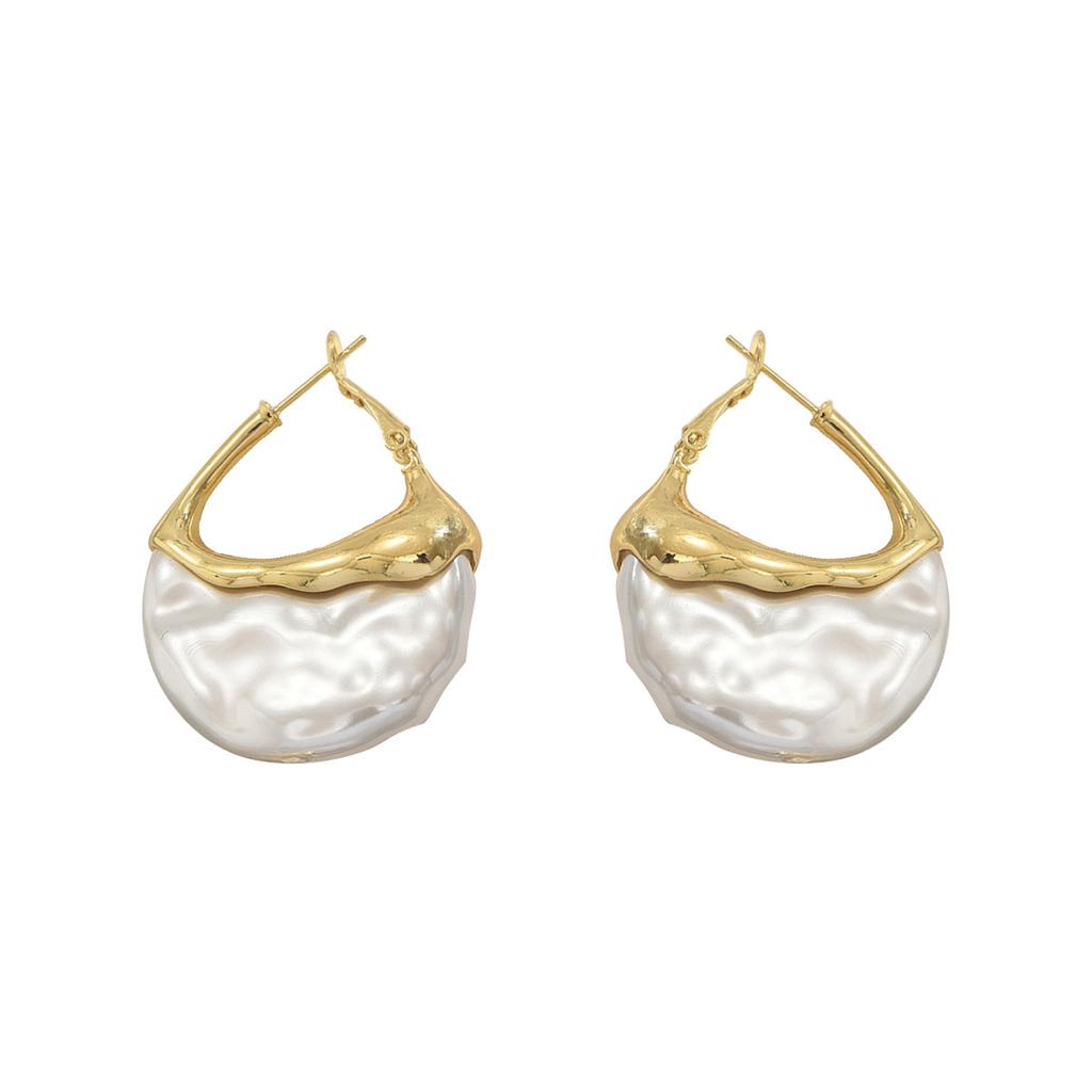 Fashionable European and American Style Light Luxury Inlaid Pearl Earrings Versatile Earrings for Women