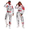 Unisex Astronaut Costume Cosplay Jumpsuit Halloween Party Space Theme Role Play Outfit