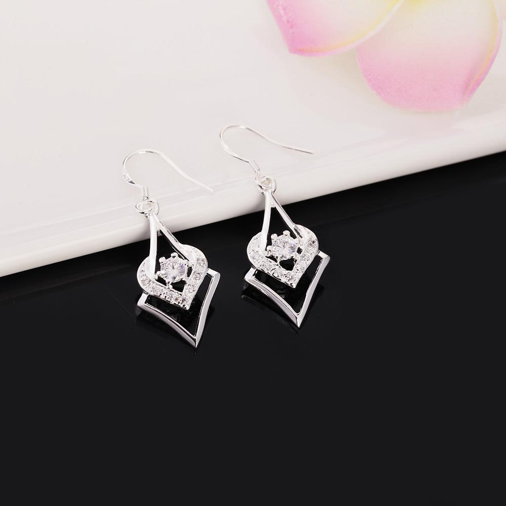 Noble 925 Sterling Silver  All-match Crystal Drop Earrings for Women Elegant Fashion Party Wedding Jewelry Holiday Gifts