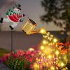 1/2PCS Solar Kettle Lights Garden Decorative Outdoor Hanging Christmas Snowman Solar Watering Can Light for Yard Lawn Xmas Decor