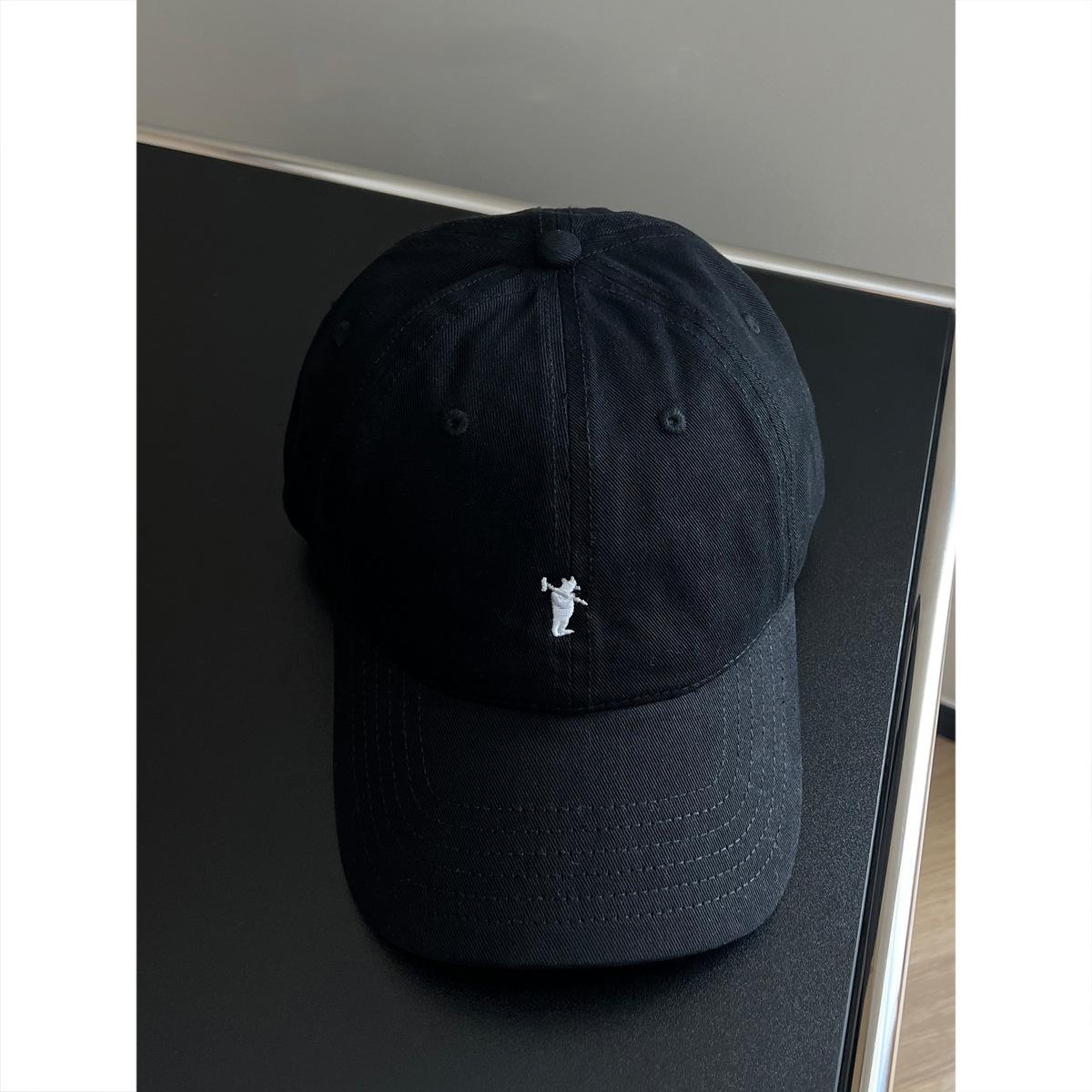 

Little Man Embroidered Baseball Cap for Women Soft Top Simple Casual and Versatile Couple Sunshade Curved Brim Showing Face Small Duckling Cap for Men Adjustable