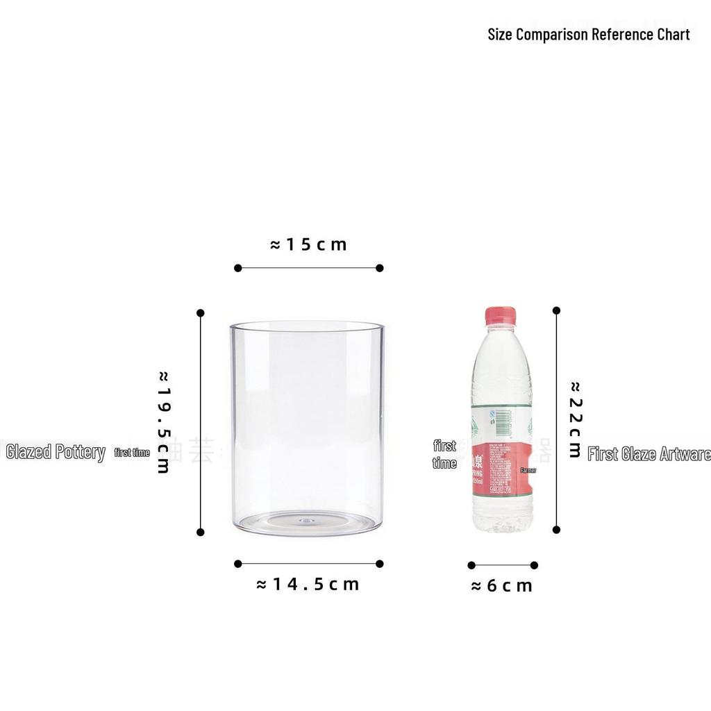 Large Transparent Anti-Drop Flower Vase for Lucky Bamboo - Plastic Imitation Glass Hydroponic Container