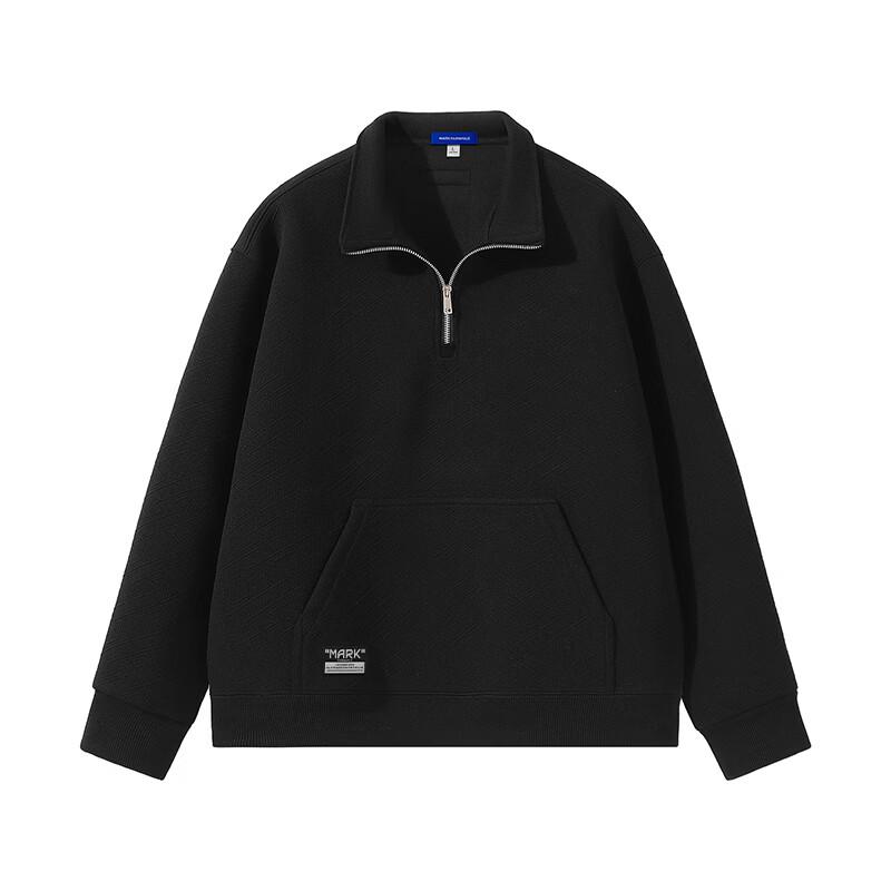 MARK FAIRWHALE Men's Half-Zip Stand-Collar Jacquard Sweatshirt