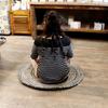 Round Jute and Recycled Denim Rug 90 cm