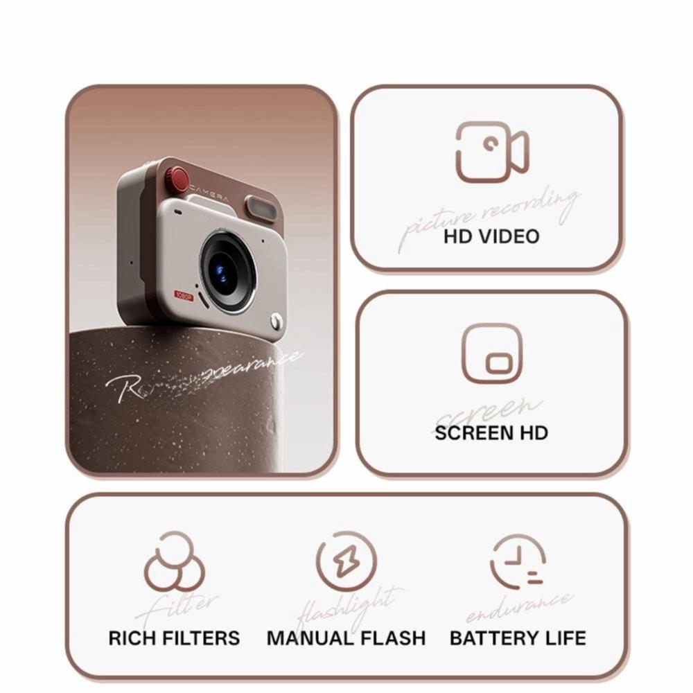 Compact Retro Camera 1080P High Definition CCD Camera Vintage Mini Digital Camera  Student