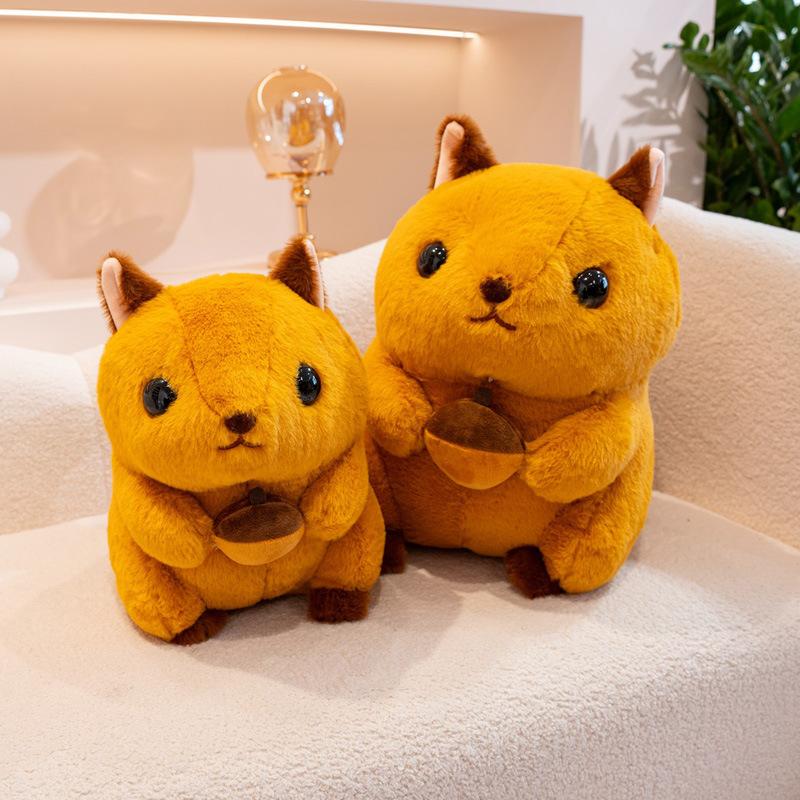 Cute Chubby Squirrel Doll Plush Toy Little Squirrel Doll Children's Company Soothing Rag Doll Birthday Gift