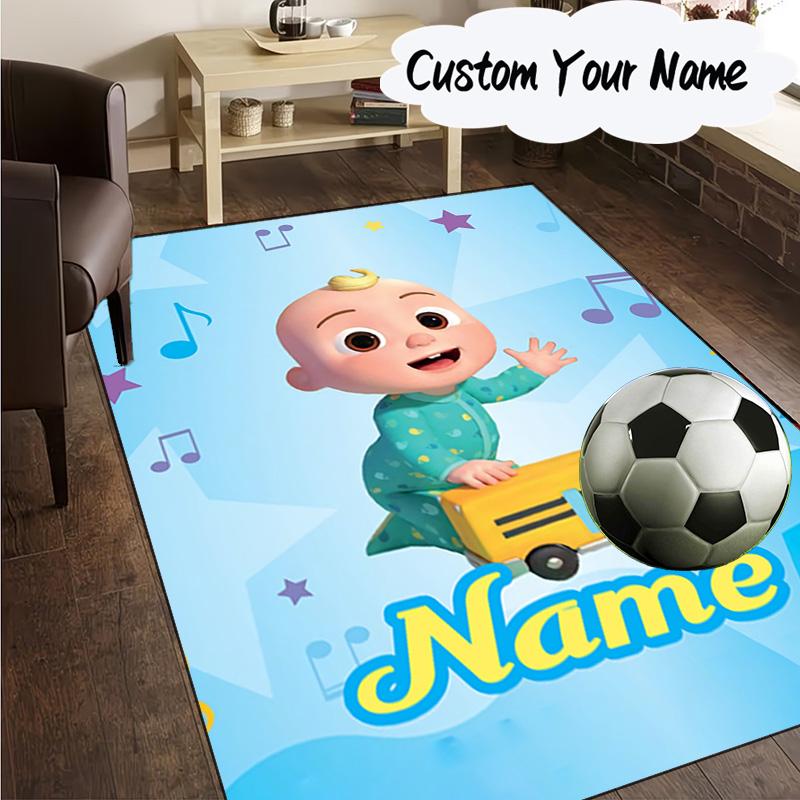Custom Name Coco-melon Happy Journey Carpet, Chair Rug,Area Rug for Office Bedroom living rooms bedroom, Doormat decor Christmas fan gifts