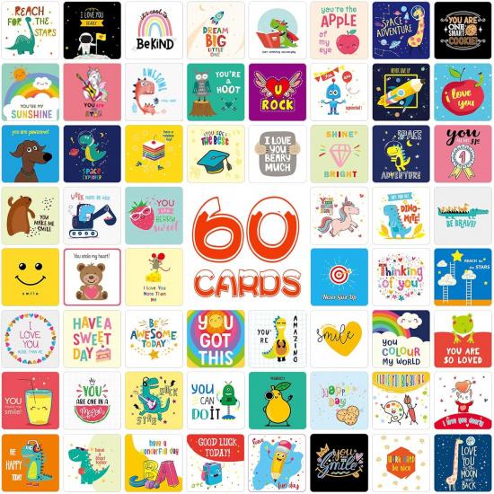 120 Pcs Lunch Box Notes for Kids, Cute Motivational Notes for Kids,Lunch Box Accessories for Girls Boys