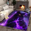 Flannel Printed Black Cat Lightning Rug Fantasy Art Design Soft Fleece Floor Mat Living Room Carpet Mystical Animal Decor Rugs